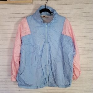VINTAGE MILANO SPORT COLORBLOCK WINDBREAKER TRACK JACKET SZ LARGE